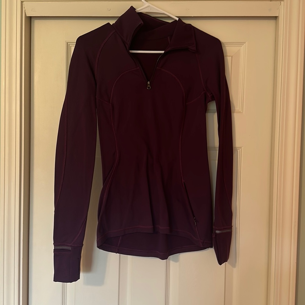 Purple size 8 Lululemon Quarter Zip with pockets!